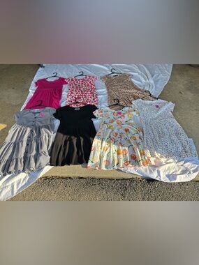 Mixed Girls' Dresses Bundle -  Pink, Black, Floral, Fruit Prints. Size 10-12